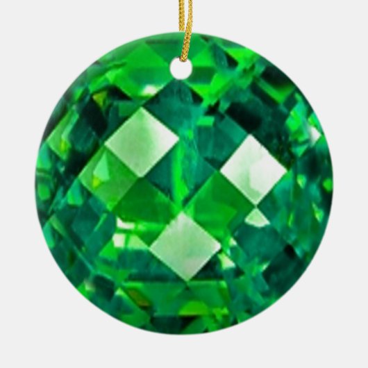 EMERALD BIRTHSTONE GEM KERAMISCH ORNAMENT (Voorkant)