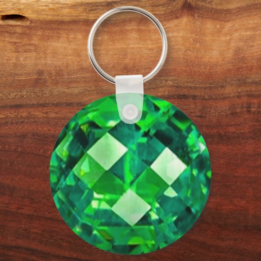 EMERALD BIRTHSTONE GEM SLEUTELHANGER (Voorkant)