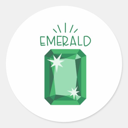 Emerald Birthstone Ronde Sticker (Voorkant)