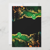 Emerald Black Gold Script Digital Weddenschap Kaart (Achterkant)
