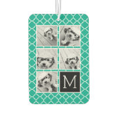 Emerald & Black Instagram 5 Photo Collage Monogram Luchtverfrisser (Achterkant)