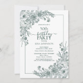  Emerald Bloemenlijn Art 50e Verjaardag Kaart (Voorkant)