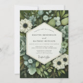 Emerald Bloom Botanische Bruiloft Kaart (Voorkant)