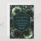 Emerald Bloom Opulent Wedding Kaart (Voorkant)