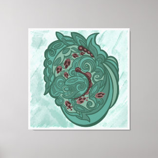 Emerald Blossoms Canvas Afdruk