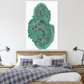 Emerald Blossoms Canvas Afdruk (Insitu (Slaapkamer))