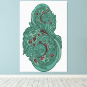 Emerald Blossoms Canvas Afdruk (Insitu (Houten vloer))