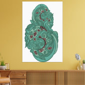 Emerald Blossoms Canvas Afdruk (Insitu (Woonkamer))