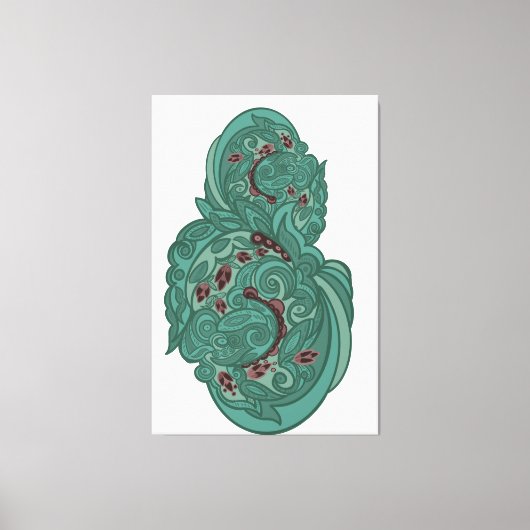 Emerald Blossoms Canvas Afdruk (Voorkant)
