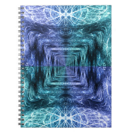 Emerald Blue Crystalline Energy Fractal Art Notitieboek