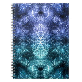 Emerald Blue Crystalline Energy Fractal Art Notitieboek
