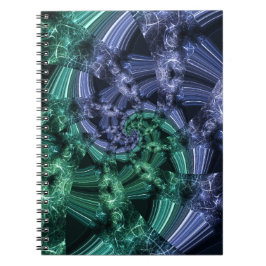 Emerald Blue Crystalline Energy Fractal Art Notitieboek