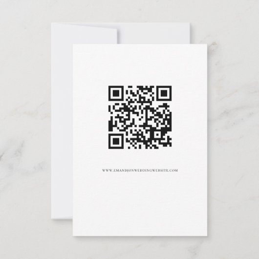 Emerald Blush Bloemen Script QR Code Trouwen RSVP (Achterkant)