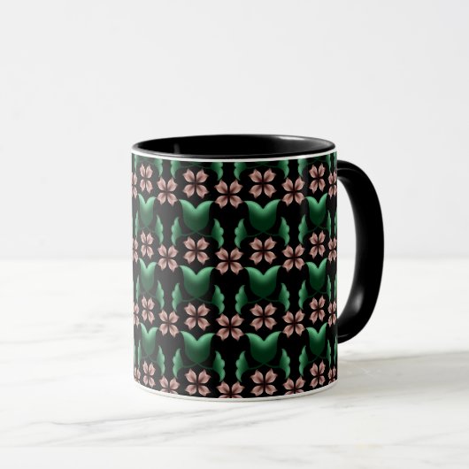 Emerald & Blush Botanische koffiemok Mok (Voorkant rechts)