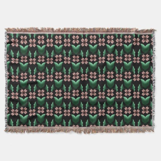 Emerald & Blush Botanische Worpdeken Deken (Voorkant)