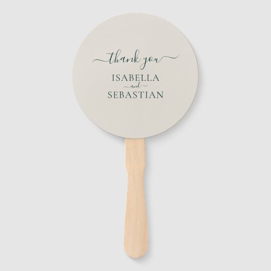 Emerald Blush Wedding Handwaaier (Achterkant)