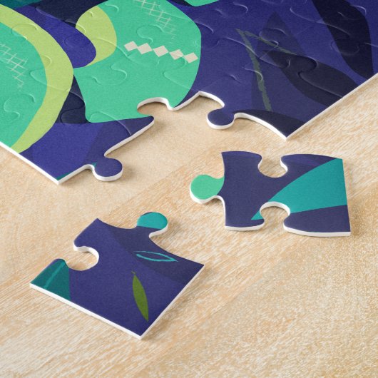 Emerald Boa Snake in een modern Oerwoud Legpuzzel (Zijkant)