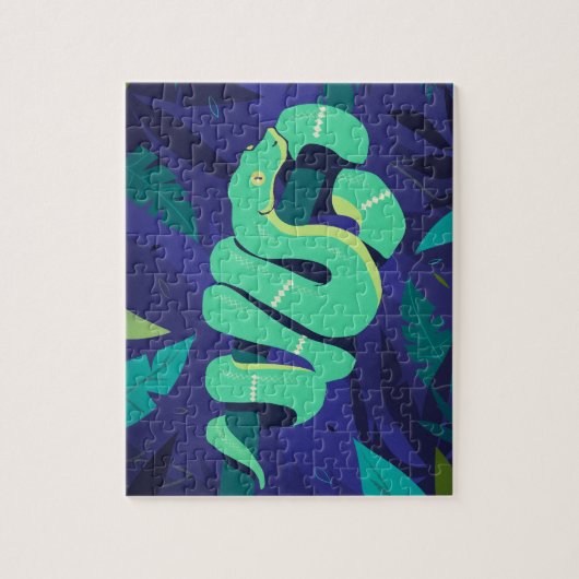 Emerald Boa Snake in een modern Oerwoud Legpuzzel (Verticaal)