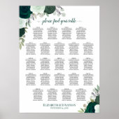 Emerald Boho Floral 23 Tafel Trouwstoelkaart Poster (Voorkant)