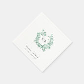 Emerald Boho Sieraad Monogram Huwelijk Servet (Hoek)