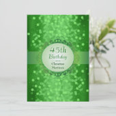 Emerald Bokeh Foto Birthday Party Kaart (Staand voorkant)