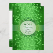 Emerald Bokeh Foto Birthday Party Kaart (Voorkant / Achterkant)