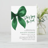 Emerald Boog Zij Krijgt de Knoop Aan Bruidsfeest Kaart (Staand voorkant)