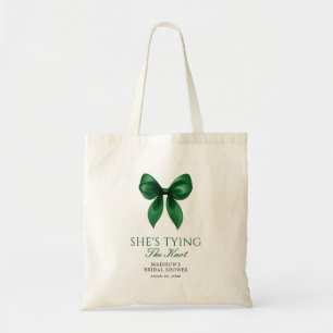 Emerald Boog Zij Krijgt de Knoop aan de Trouwjurk Tote Bag