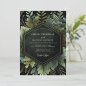Emerald Bos Botanische Bruiloft Kaart (Staand voorkant)