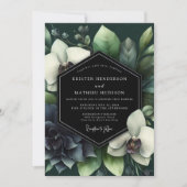 Emerald Botanical Enchantment Wedding Kaart (Voorkant)