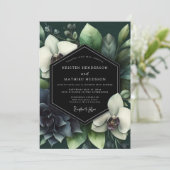 Emerald Botanical Enchantment Wedding Kaart (Staand voorkant)