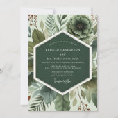 Emerald Botanical Ethereal Wedding Kaart (Voorkant)
