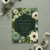 Emerald Botanical Opulence Wedding Kaart