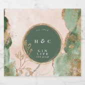 Emerald Botanicals Gold Modern Eucalyptus Gin Oval Likeurfles Etiket (Enkel label)