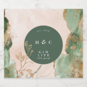 Emerald Botanicals Gold Modern Eucalyptus Gin Oval Likeurfles Etiket (Enkel label)