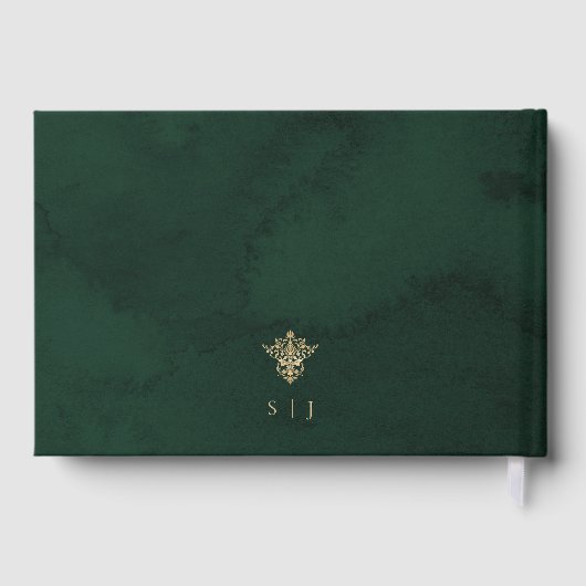 Emerald Botanicel Enchanted Green and Gold Wedding Gastenboek (Achterkant)