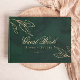 Emerald Botanicel Enchanted Green and Gold Wedding Gastenboek