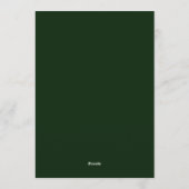 Emerald Botanische Penseelstreek Bruiloft Kaart (Achterkant)