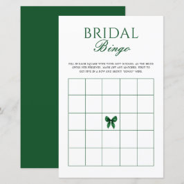 Emerald Bow Bridal Shower Bingo Game
