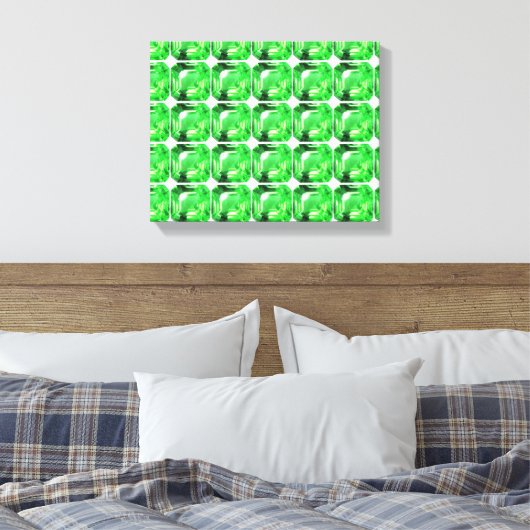 Emerald, Bright Green Canvas Afdruk (Insitu (Slaapkamer))