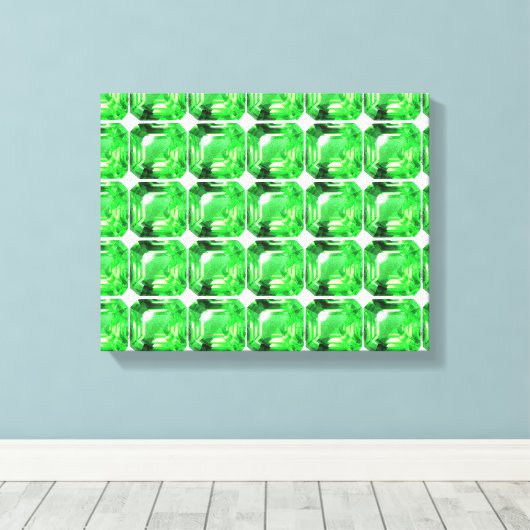 Emerald, Bright Green Canvas Afdruk (Insitu (Houten vloer))