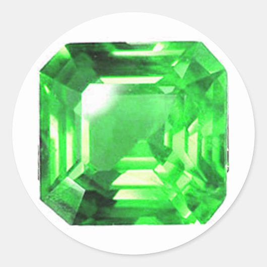 Emerald, Bright Green Ronde Sticker (Voorkant)