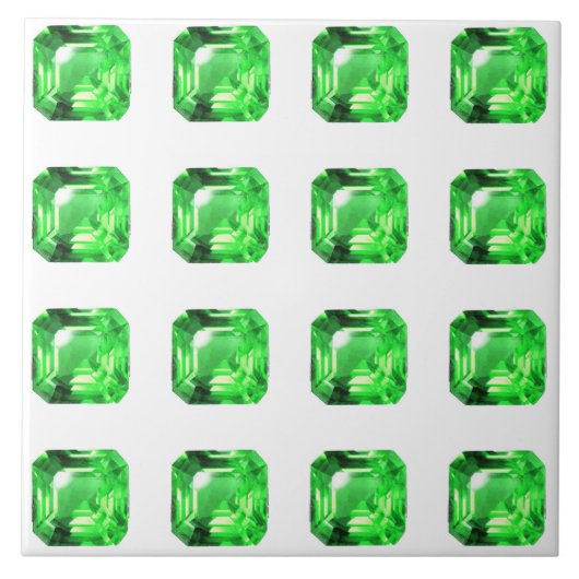 Emerald, Bright Green Tegeltje (Voorkant)
