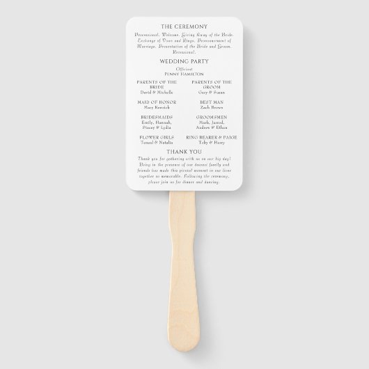 Emerald Bronze Black Wedding Program set of Fans Handwaaier (Achterkant)