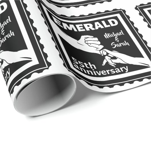 Emerald bruiloft 55 jaar cadeaupapier (Rol Hoek)