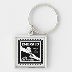 Emerald bruiloft 55 jaar sleutelhanger