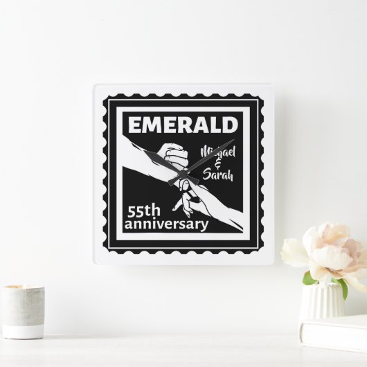 Emerald bruiloft 55 jaar vierkante klok (Huis)