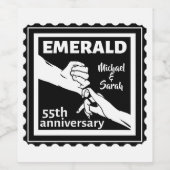 Emerald bruiloft 55 jaar wijn etiket (Enkel label)
