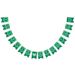 Emerald bruiloft 55e verjaardag aangepaste foto vlaggetjes