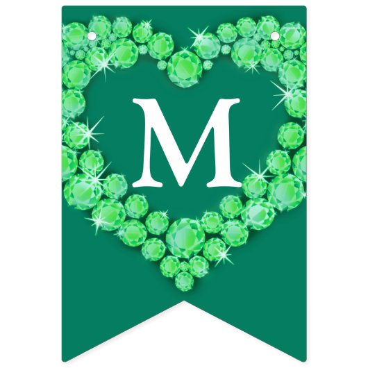 Emerald bruiloft 55e verjaardag aangepaste foto vlaggetjes (Tweede vlag)